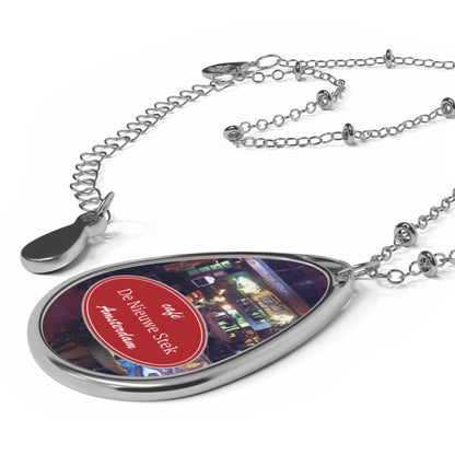Oval Photo Pendant Necklace — Custom Cafe 'De Nieuwe Stek' Amsterdam Souvenir