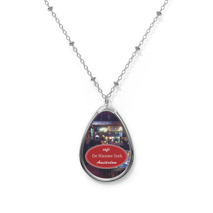 Oval Photo Pendant Necklace — Custom Cafe 'De Nieuwe Stek' Amsterdam Souvenir
