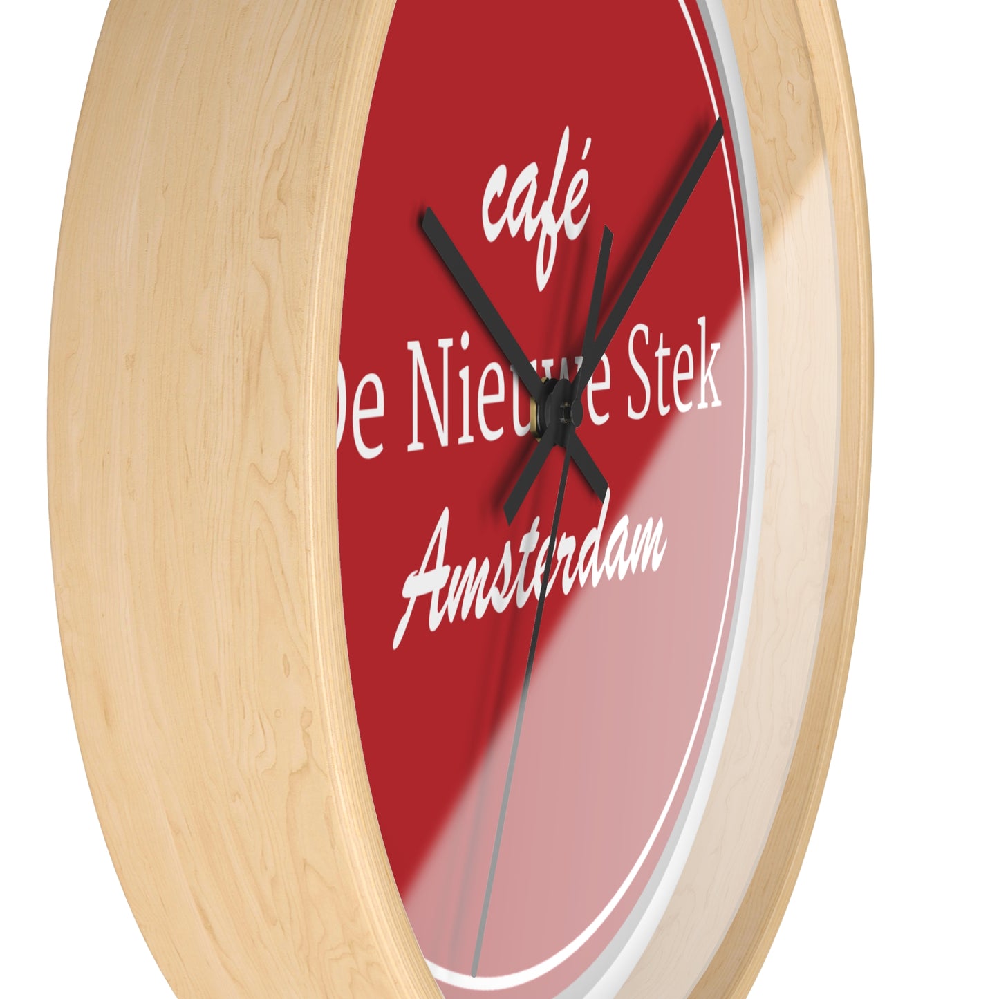 Cafe De Nieuwe Stek Amsterdam Wall Clock — Vintage Red Bistro Clock