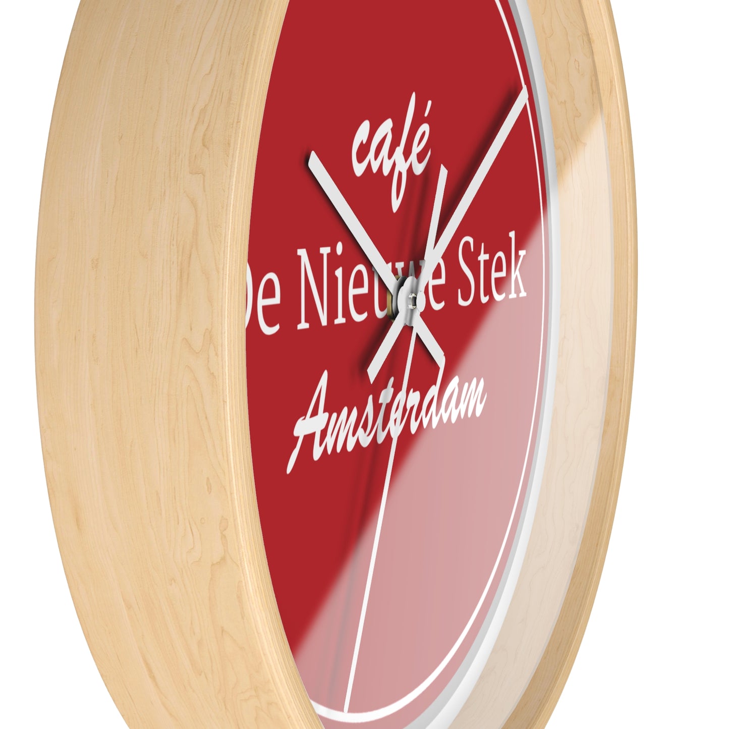 Cafe De Nieuwe Stek Amsterdam Wall Clock — Vintage Red Bistro Clock